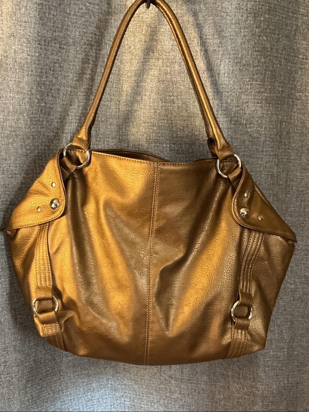Metallic Bronze Shoulder Bag - Elegant Everyday Tote